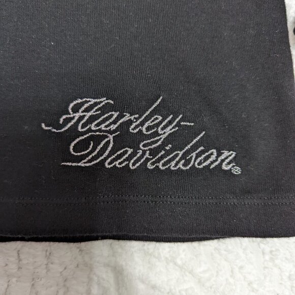 Harley-Davidson Women's Long Sleeve Sequin Top Medium Scoop Neck Cotton - Picture 4 of 7